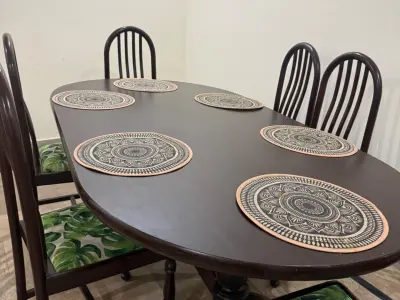 Premium Solid Wood 6-Seater Dining Table | Excellent Condition - photo 3