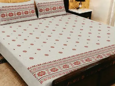 Three-Piece Cotton Printed Double Bedsheet Set, Karachi - photo 2