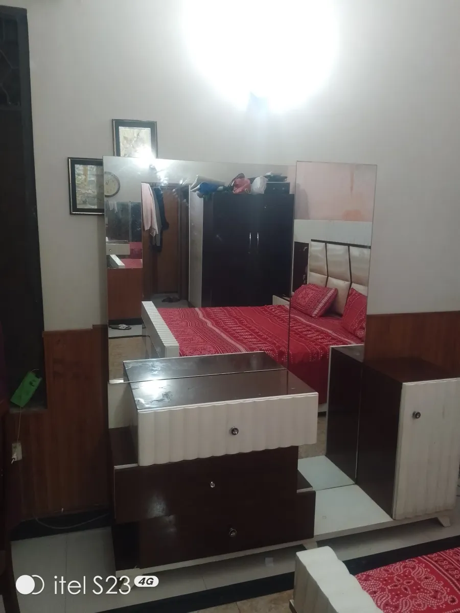 Bedroom Set for Sale – Double Bed, Dressing Table & 2 Side Tables (100% Home Us