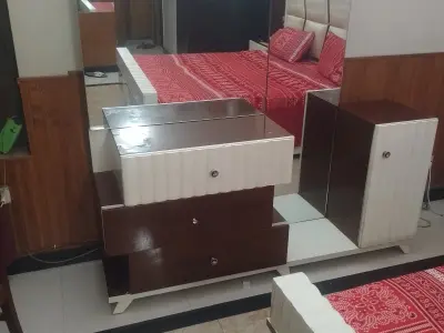 Bedroom Set for Sale – Double Bed, Dressing Table & 2 Side Tables (100% Home Us - photo 2