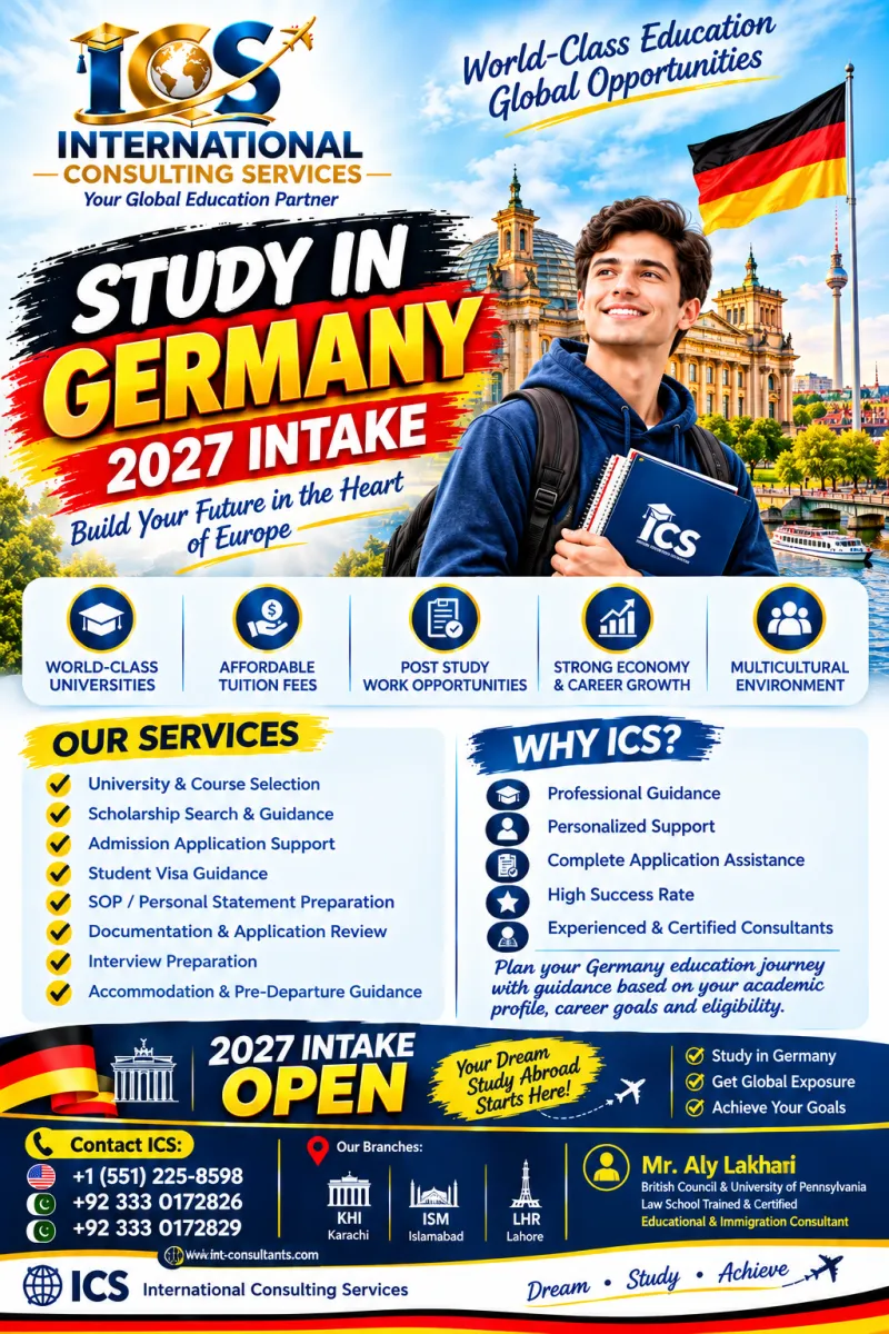 Study in Germany 2027 Intake | University Admission & Student Visa Guidance – ICS