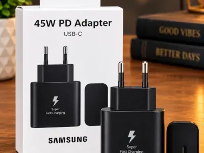 Samsung Original 45W USB-C PD Super Fast Charging Adapter (Black)