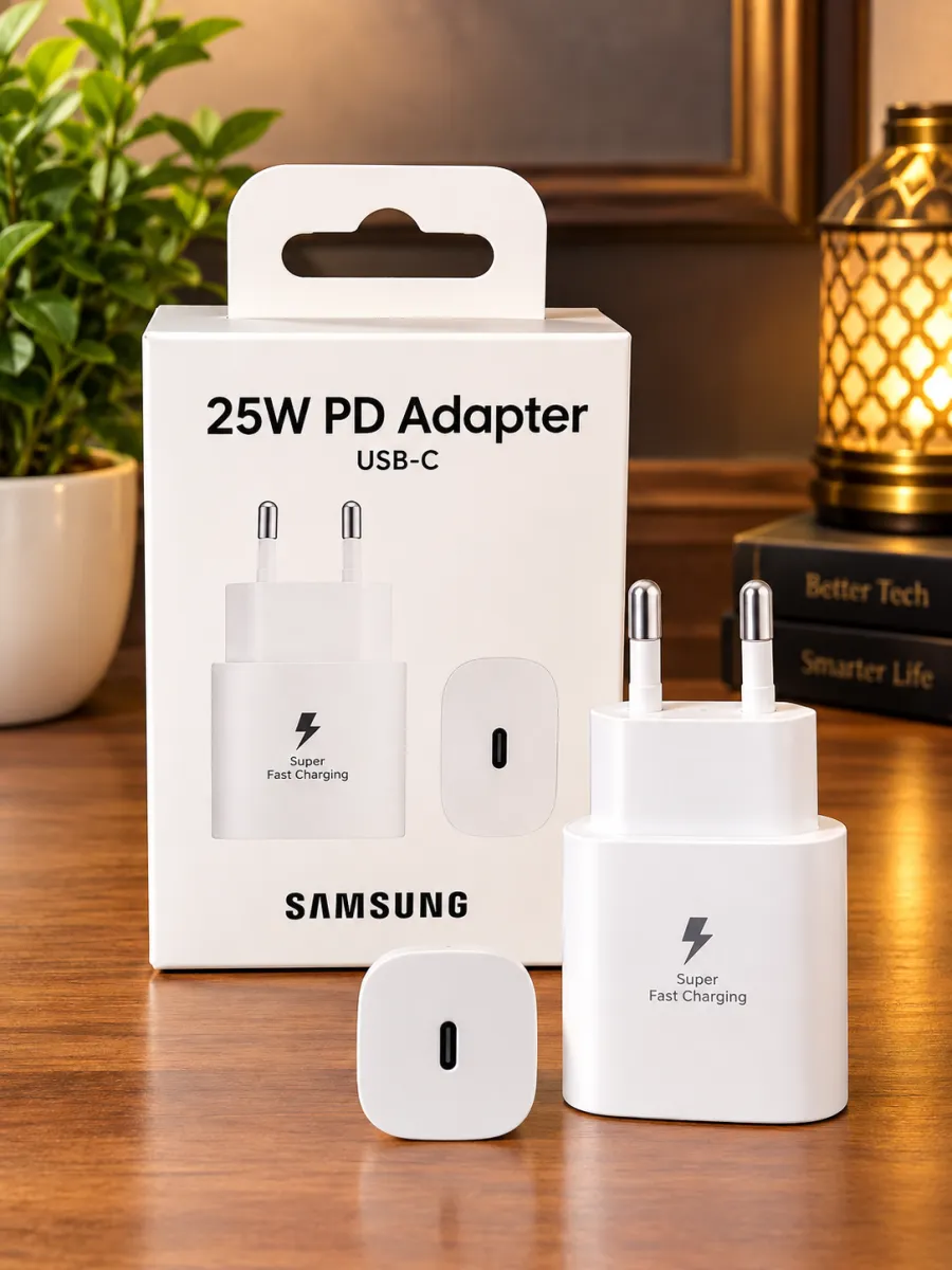 Samsung 25W USB-C PD Super Fast Charging Adapter (White)