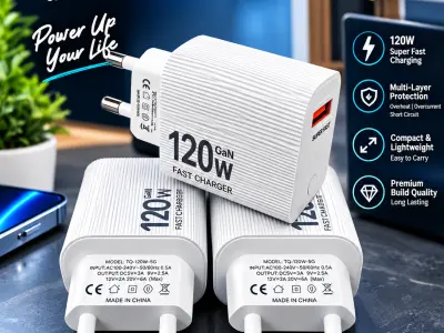 120W GaN Super Fast Charger – High Speed Charging | Compact & Powerful