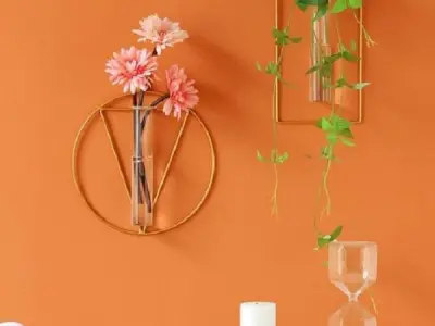 Golden Metal Vases Set of 2 for Home Decor - photo 2