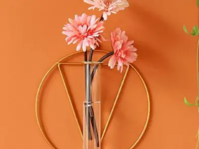 Golden Metal Vases Set of 2 for Home Decor - photo 3