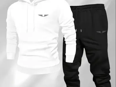 2 pcs Men's Fleece Printed Tracksuit - photo 2