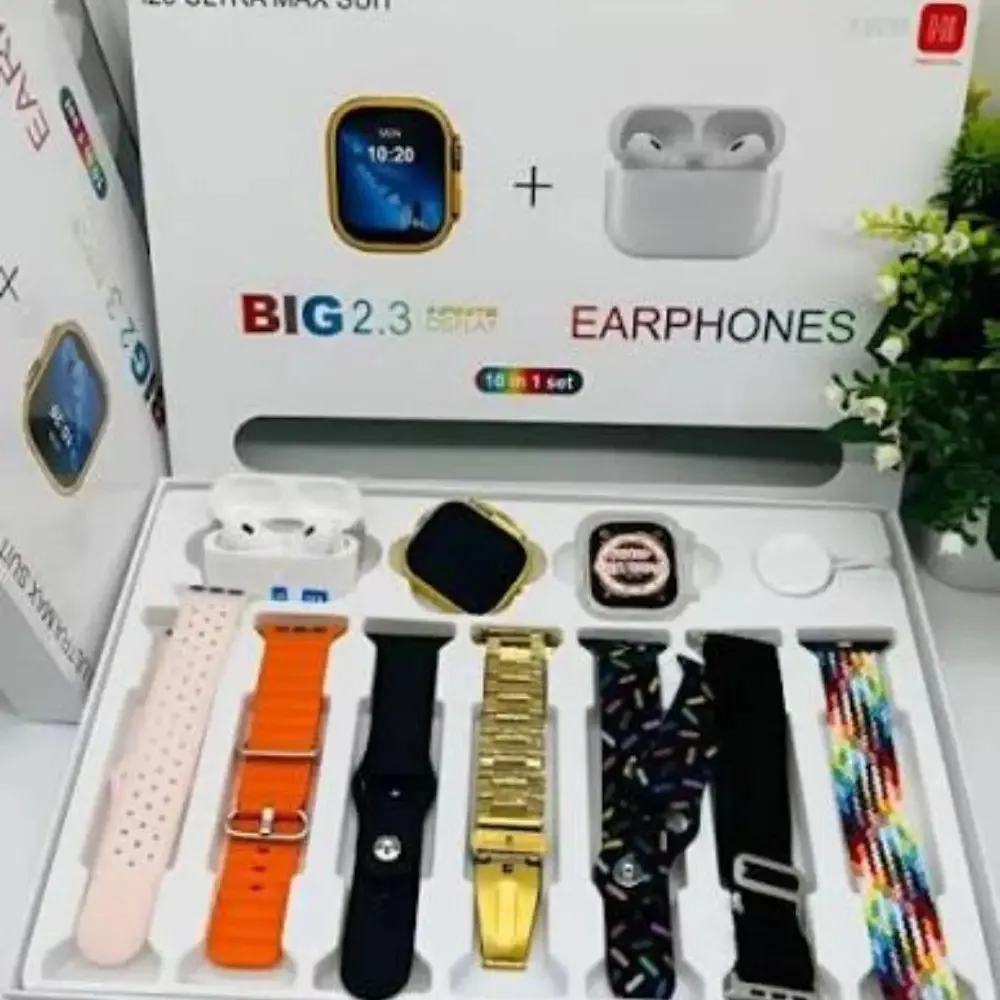i20 Ultra Max Smartwatch Combo Set (10-in-1)