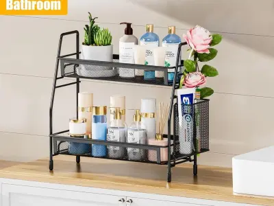 Black metal bath room storage pack - photo 2