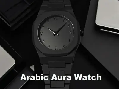 Arabic aura black watch for men - photo 2
