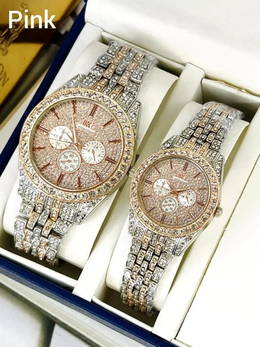 Couple watch with diamonds stone