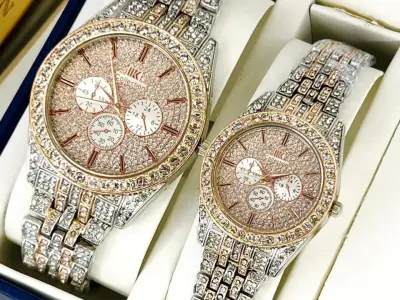 Couple watch with diamonds stone