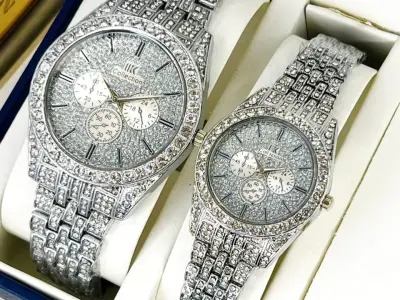 Couple watch with diamonds stone - photo 3
