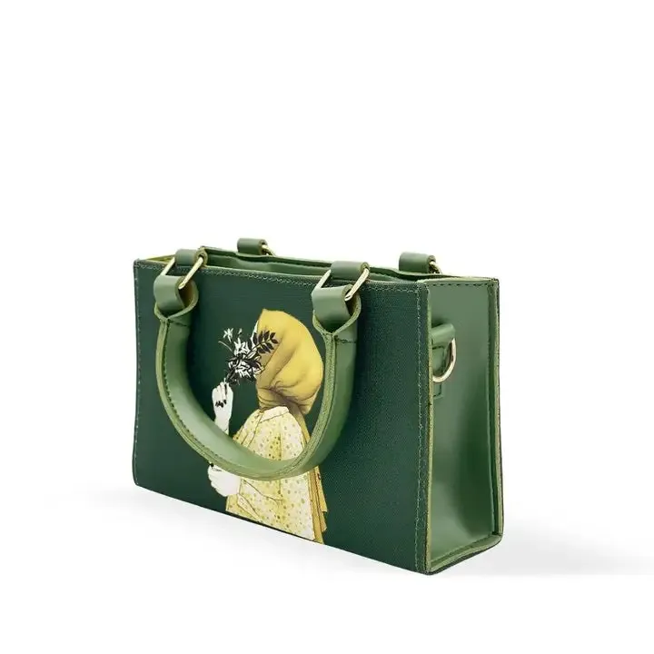 Girls faux leather printed tote bag