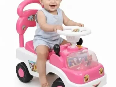 Pink kids riding car with music and lights - photo 3