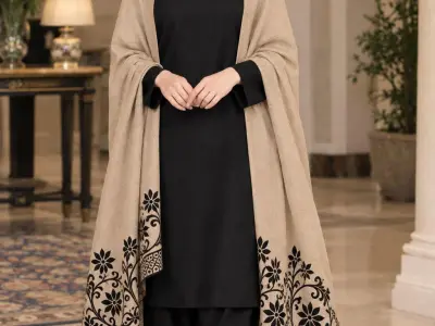 Brosha 3D velvet Pashmina shawl with dhanak shirt and trouser - photo 1