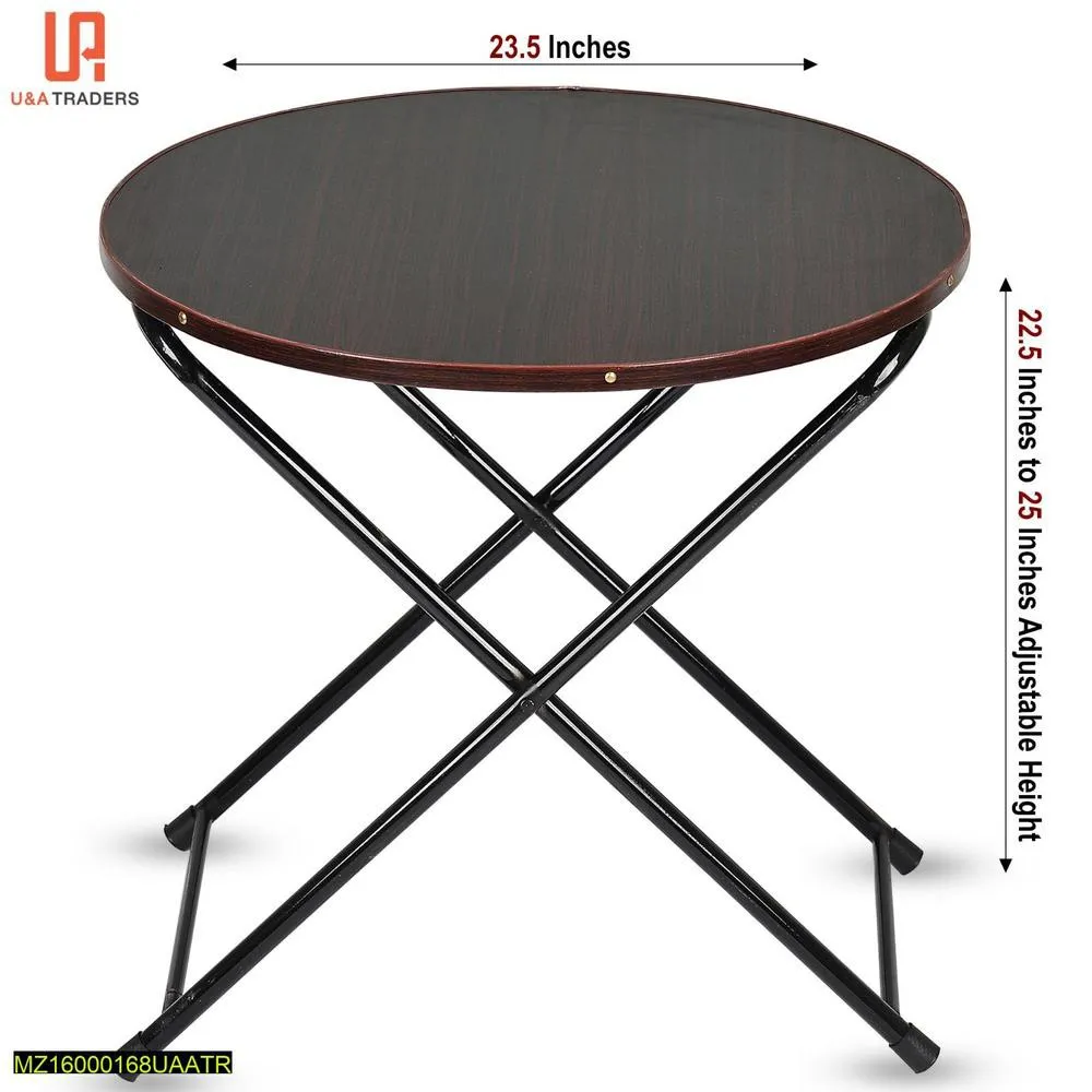 Foldable wooden coffee table black metal frame