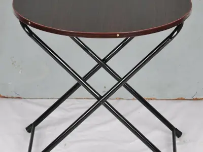 Foldable wooden coffee table black metal frame - photo 2