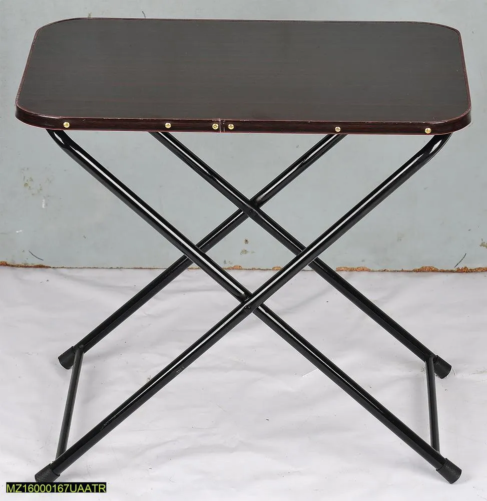 Foldable wooden iron table black metal frame