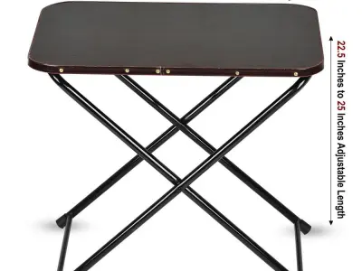 Foldable wooden iron table black metal frame - photo 2