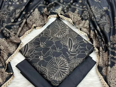 Bareez Dhanak 3 PC Unstitched winter collection - photo 5