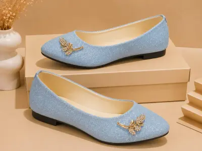 LADIES GLITTER PUMPS SHOES FOOTWEAR