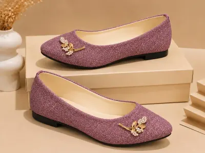 LADIES GLITTER PUMPS SHOES FOOTWEAR - photo 3