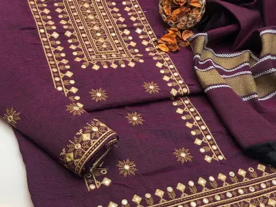 Khaadi Khaddar Embroidered Unstitched Luxury 3 Piece - photo 4