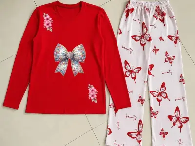 Red butterfly night suit - photo 3