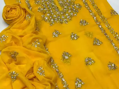 2 pcs women's Unstitched Gota work suit - photo 4