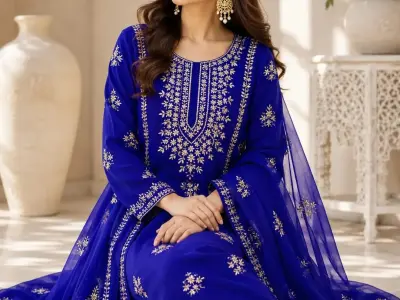 2 pcs women's Unstitched Gota work suit - photo 5