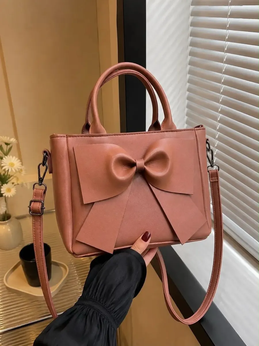 Women leather plain shoulder bag