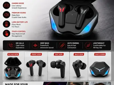 M04 Air pod Wireless Bluetooth Earphones - Stereo Sound with Eng - photo 3