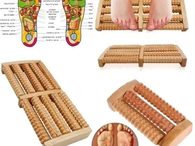 Wooden Foot Massager Roller for Reflexology and Stress Relief - photo 1