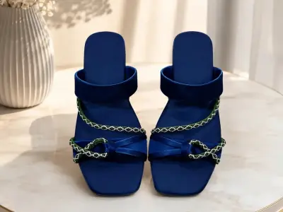 Women's Embroidered Rexine Slippers - photo 2