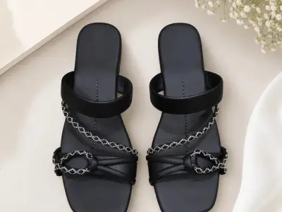 Women's Embroidered Rexine Slippers - photo 4
