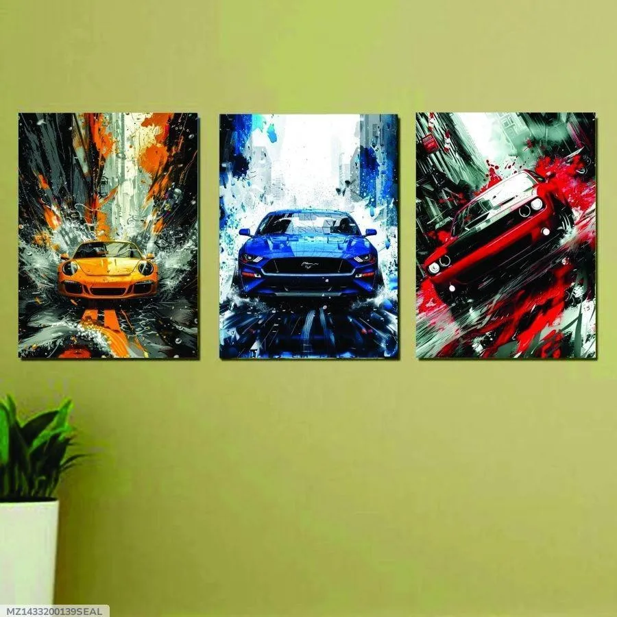 3 pcs Abstarct Art Home Decorated Wall Set Of 3 Frames