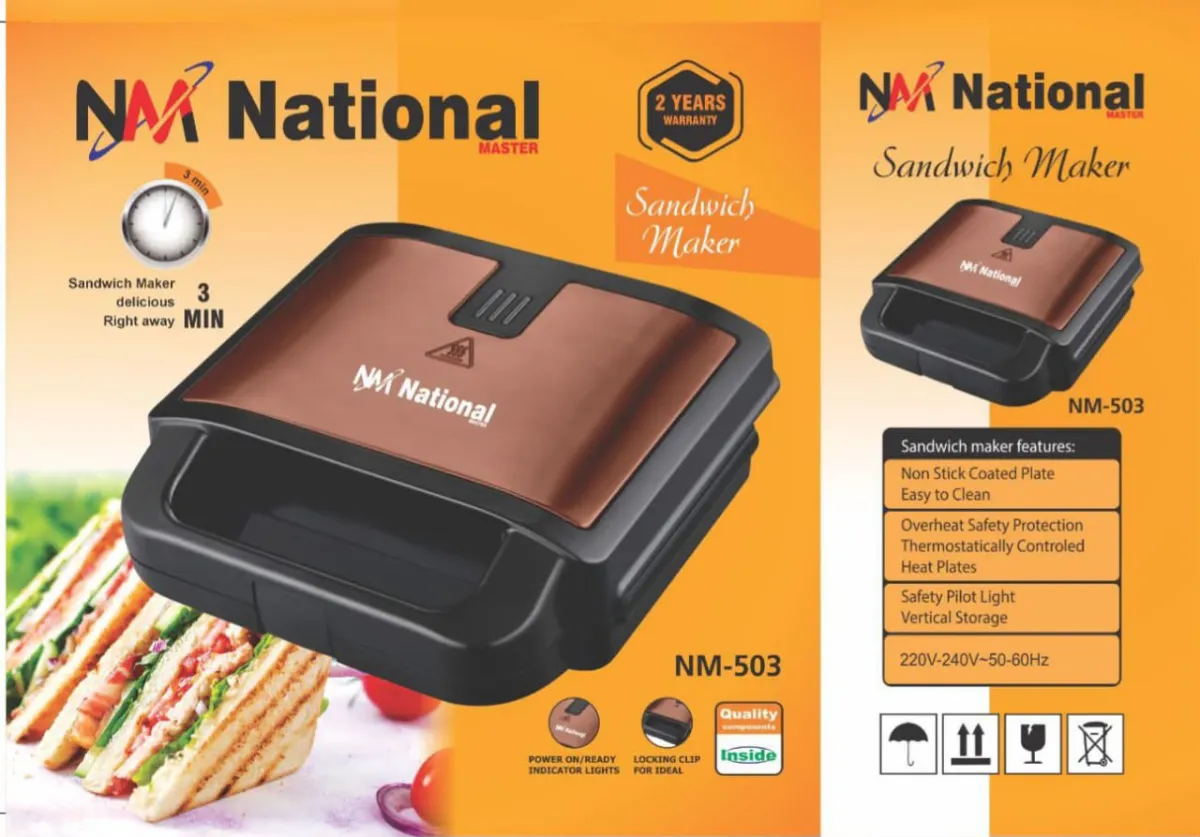 NM National Master Big Size Electric Sandwich Maker (Brand New)