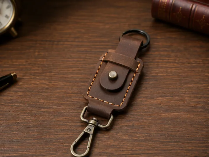 Premium Handmade Leather Keychain | Durable Key Organizer by HAU Traders