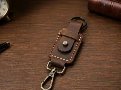 Premium Handmade Leather Keychain-HAU Traders - photo 1