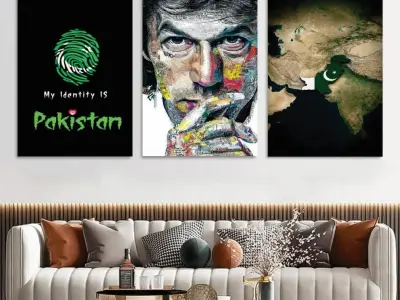 Luxury Pakistan Wall Art Frames – Modern Living Room Decorative Canvas Set of 3 - photo 2