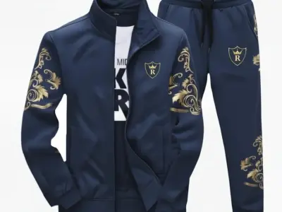 Men's Fleece Printed zipper Tracksuit - photo 1