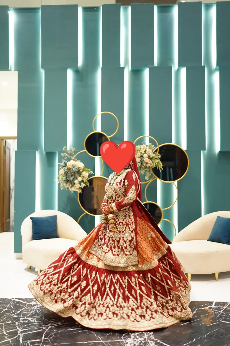 Red mehroon lehnga in new condition