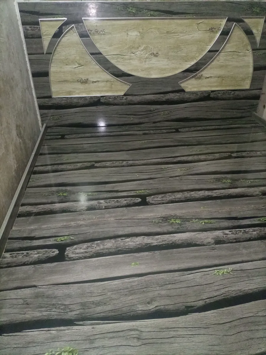 Wooden bed set with matress almari + dressing
