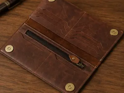 Premium Genuine Leather Long Wallet – HAU Traders - photo 2