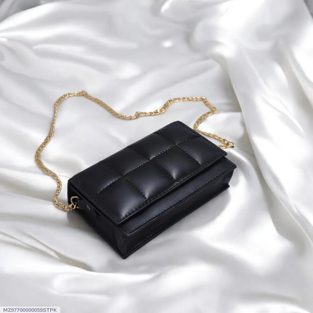 Stylish Black Quilted Crossbody Shoulder Bag for Women | Lahore