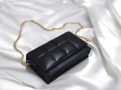 Stylish Black Quilted Crossbody Shoulder Bag for Women - photo 2