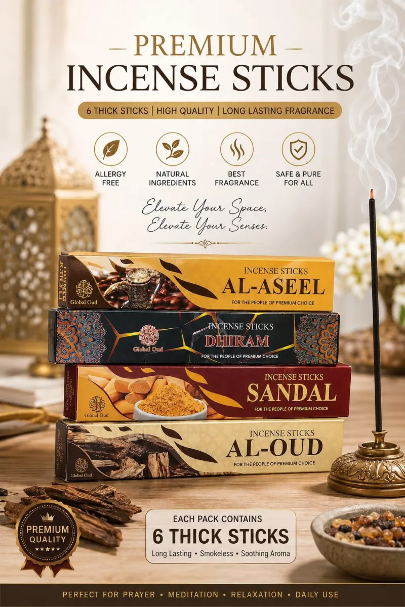 Global Oud Premium Incense Sticks | Long-Lasting Fragrance | Karachi