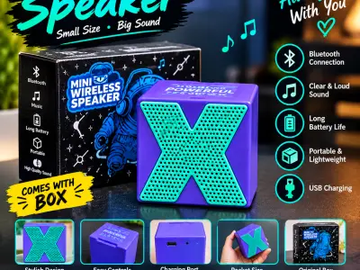 Portable Mini Bluetooth Speaker in Gujranwala | Purple & Green