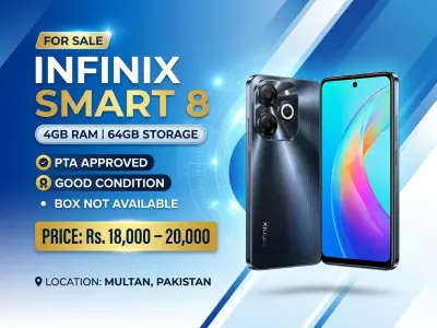 Infinix Smart 8 X6525 4GB/64GB — PTA Approved — Urgent Sale - photo 1